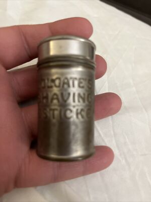 Vintage Metal Colgate & Co Shaving Stick New York USA Metal Cylinder