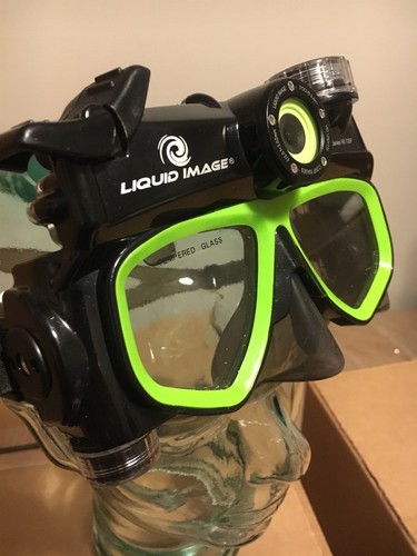 Liquid Image Underwater Digital Camera + Dive Mask 305 Hydra Series HD720P Green