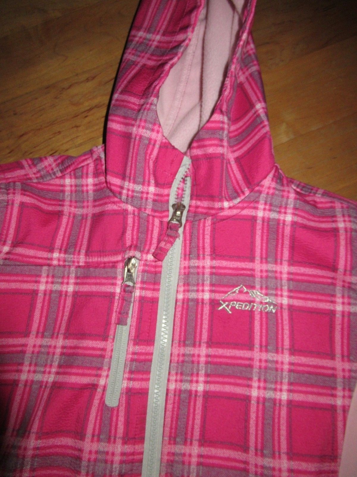 Mountain Xpedition Girl's Hooded Jacket Size Large 10-12 Pink Hooded Full Zip