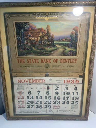 Antique 1939 Full calendar (The state bank of Bentley