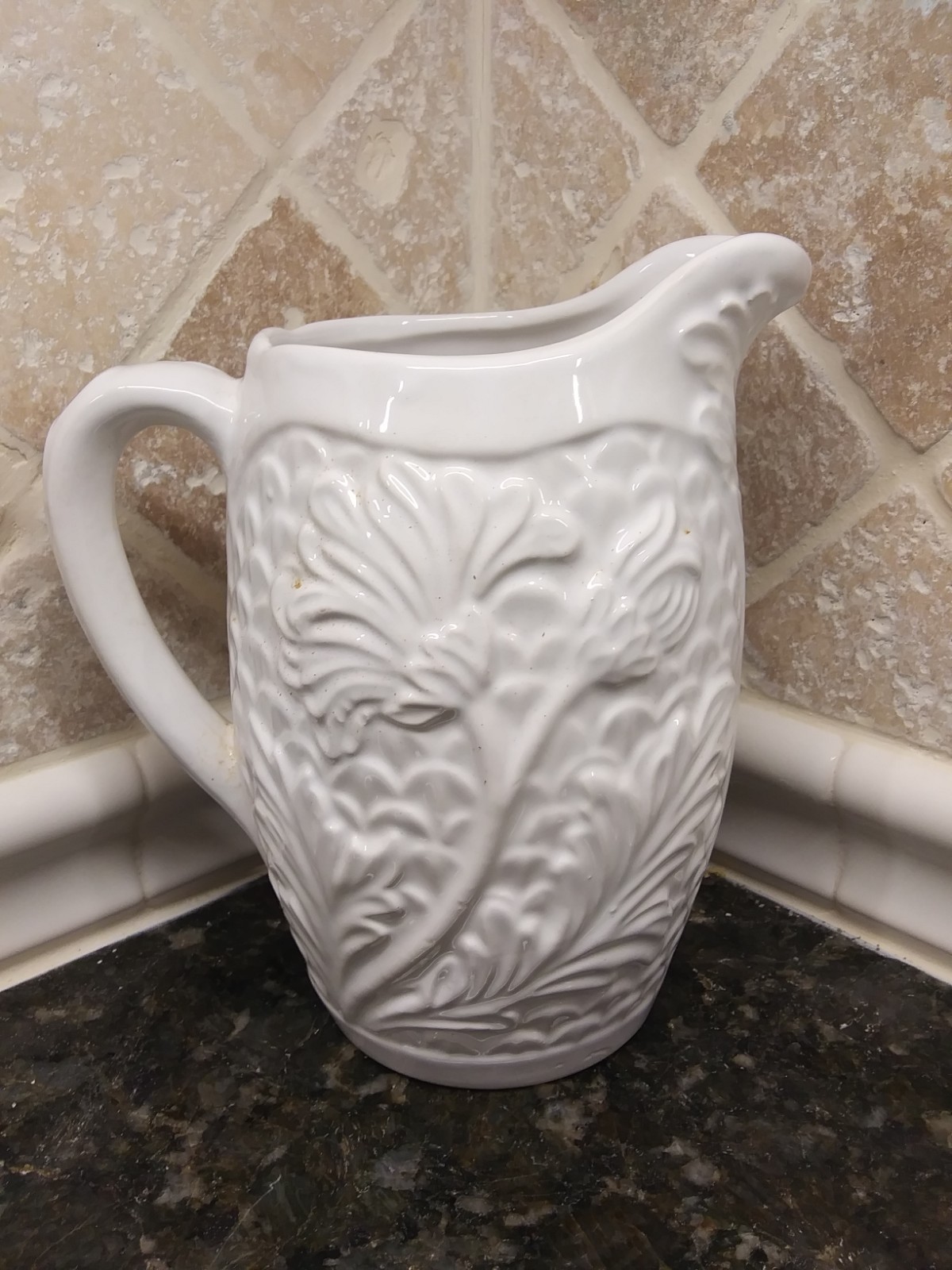 White Ceramic Pitcher Peonies Andrea by Sadek Jay Wilfred 9