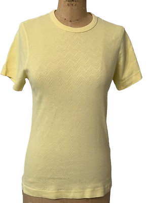Three Dots Lemoncello Crew Neck Short Sleeve Pointelle Tee Size XL NEW NWT