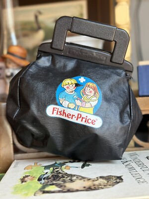 Vintage Fisher Price Doctor Bag 1987 Medical Kit Kid Play Set Make Believe