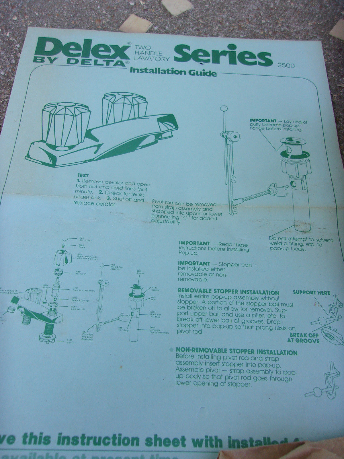 Delta Brass Double Handle Bathroom Lavatory Faucet NOS In Box Classic 1970s