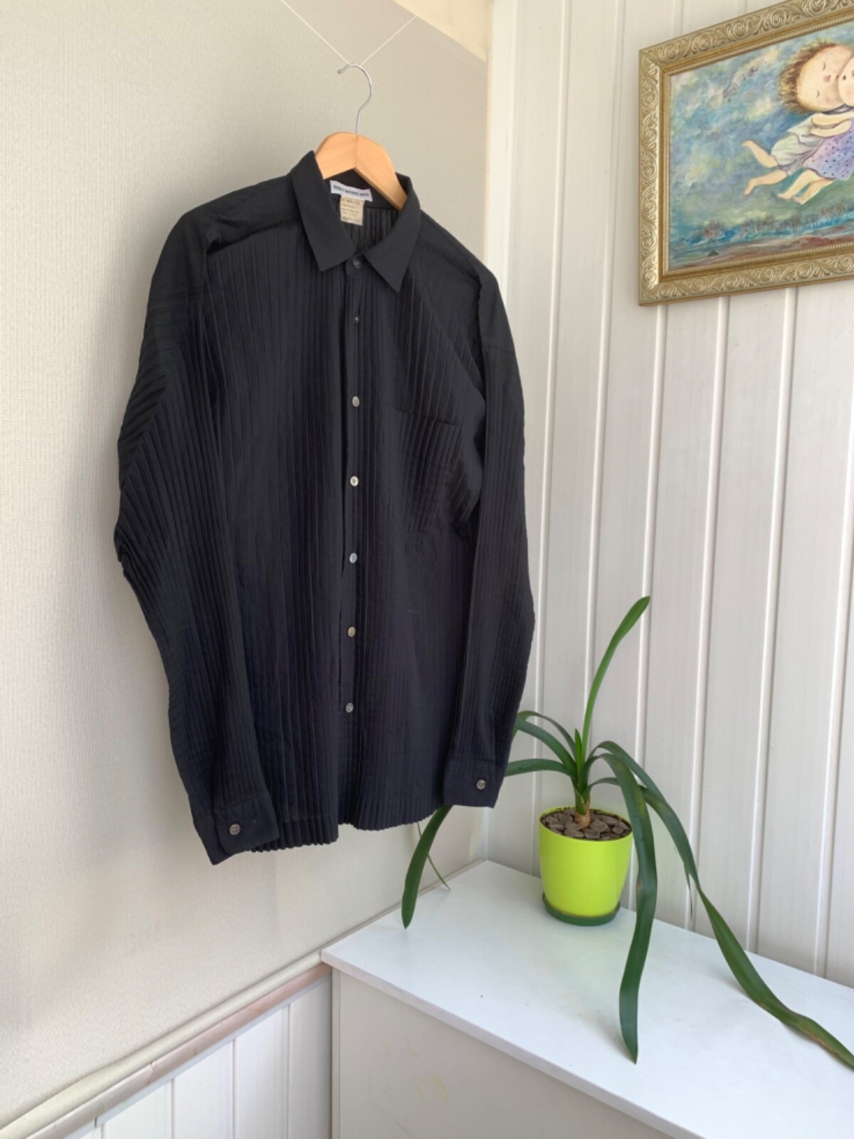 Issey Miyake Vintage Long Sleeve Pleated Button Shirt Mens Issey Miyake Vintage Long Sleeve Pleated Button Shirt Mens