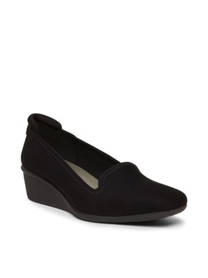 

ANNE KLEIN Женские черные туфли-лодочки Comfort Winnefred на танкетке с квадратным носком 8,5 м, Черный, WINN02F9