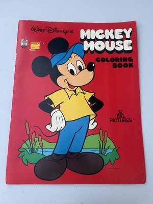 Vintage Merrigold Press Big Picture Coloring Book Mickey Mouse 1982 Unused