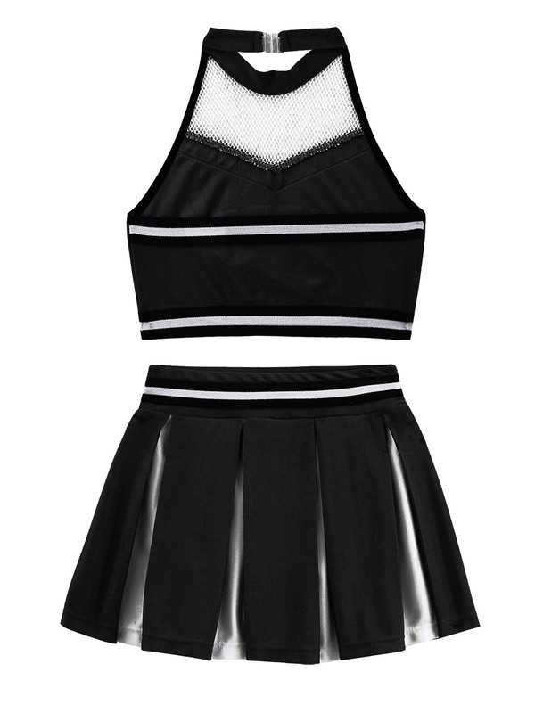 Cheerleader-Kostüm Für Damen & Teens – Bauchfreies Top, Faltenrock, Mit Pompons & Haarschleife, Für Halloween & Party