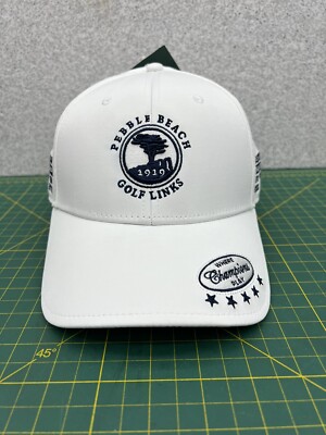 Pebble Beach Golf Course Links PGA Championship White Embroidered Hat Cap - NEW!