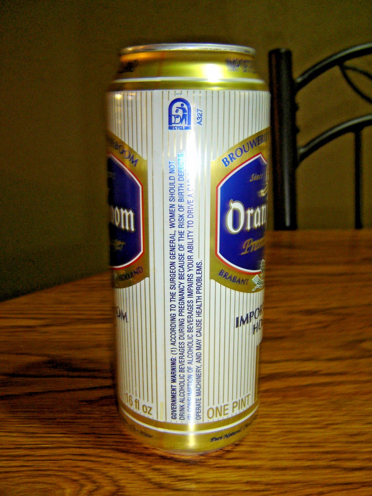 Oranjeboom Premium Imported from Holland 16 oz B/O Empty Beer Can
