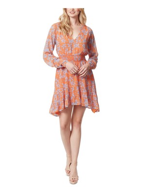 

JESSICA SIMPSON Женский пуловер с оранжевой подкладкой Hi Lo Hem с длинным рукавом и коротким платьем, Оранжевый