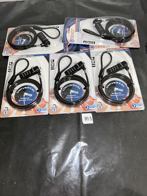 (5) Sendt Black Notebook Laptop Combination Lock Security Cables NEW SEALED