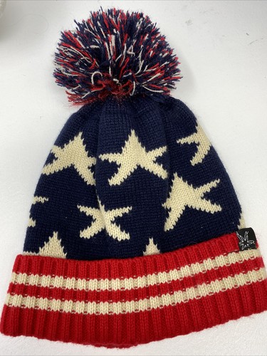 Team USA American Flag Olympic STARS & STRIPES Beanie Hat With Pom Thick &  Warm!