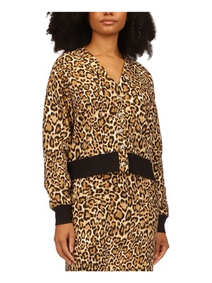 MICHAEL MICHAEL KORS Женский бежевый кардиган бойфренда без подкладки на пуговицах L