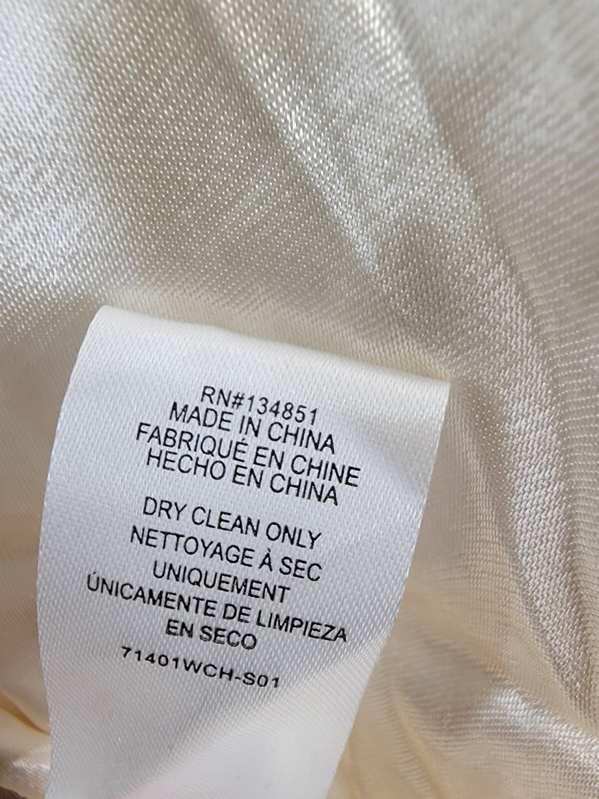 WAYF Fynn Satin Button Front Blouse Women's L Cream Patch Pocket Long Sleeve - Picture 17 of 19