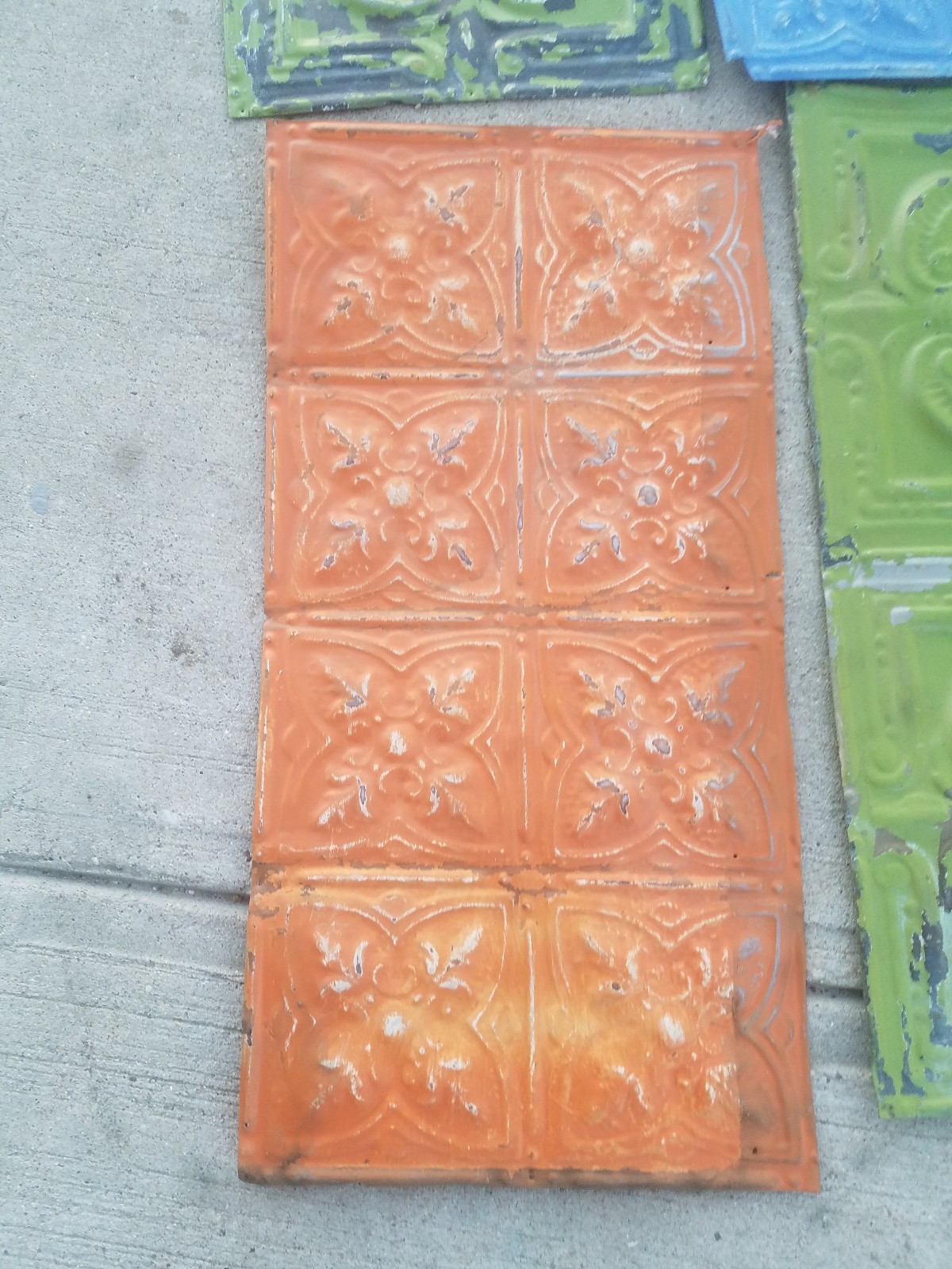 Lot of (4) Vintage ceiling tin 24x12 inches