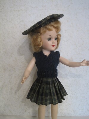 Plaid pleated outfit - clothes for Mary Hoyer and other slender 14'' dolls