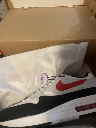 Nike Air Max 1 Chili 2.0 White Black University Red Mens