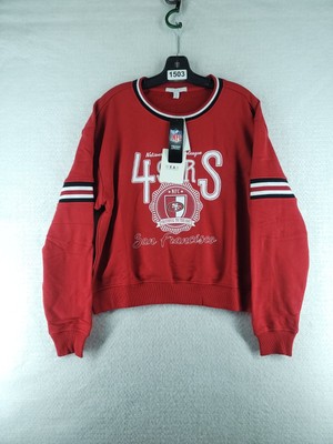 Women's WEAR Erin Andrews Scarlet San Francisco 49ers Crew Sweatshirt Size M