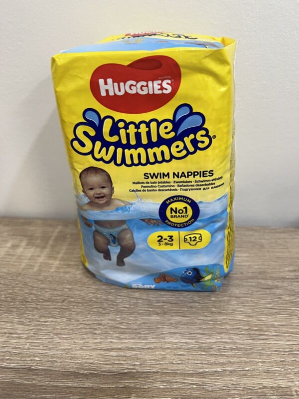 Huggies Little Swimmers Swim Nappies Disposable Diapers Size 2-3 (7-18lbs) X 12