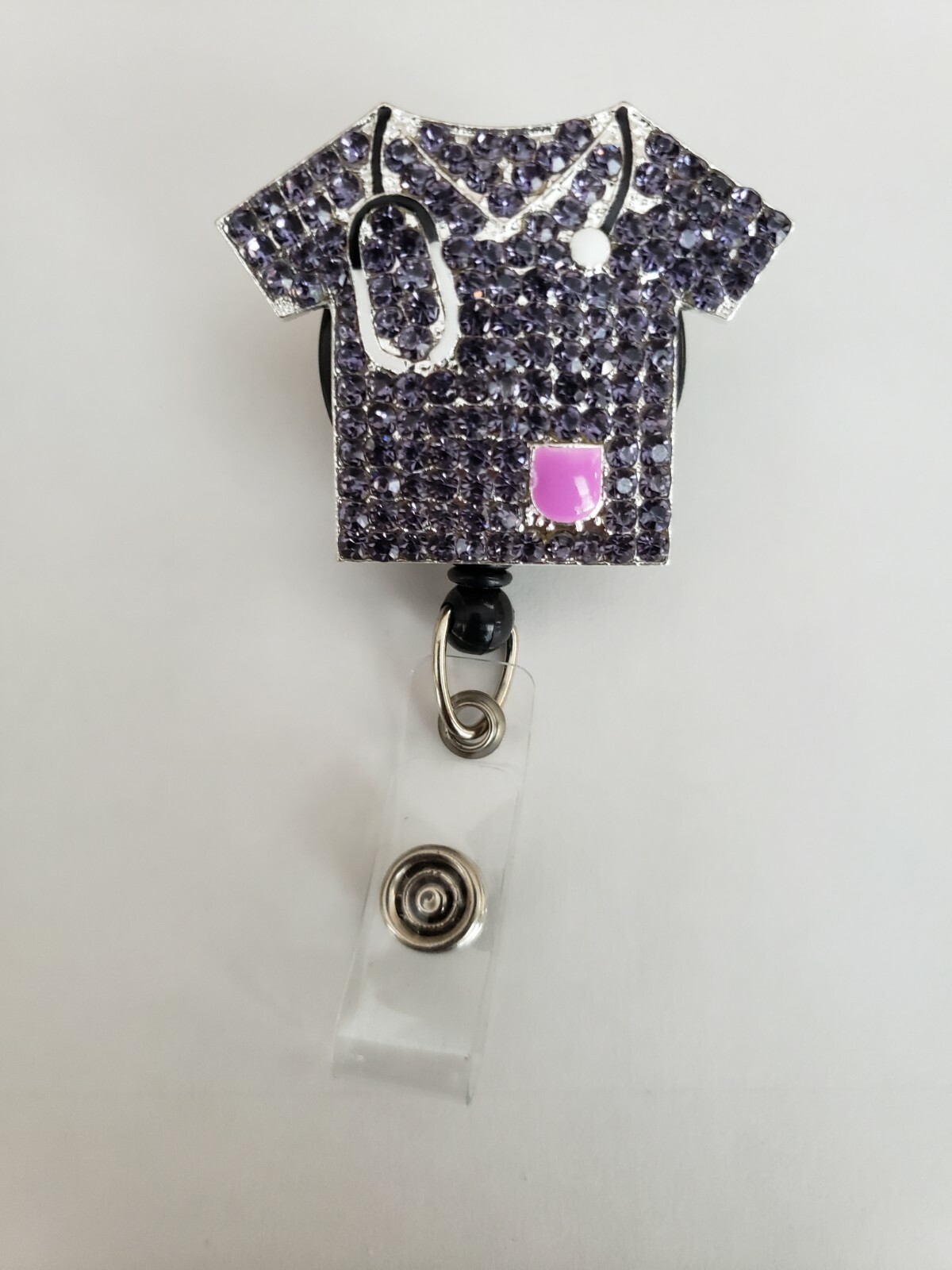 Rinestone Crystal Bling Retractable Badge Holder Reel Multiple Color NURSE scrub