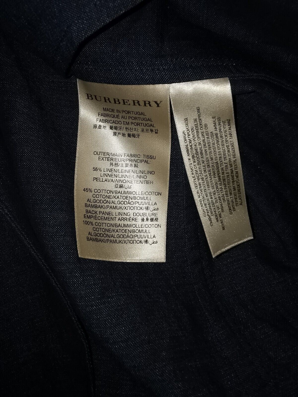 Pre-owned Burberry Flitton Aboyl Linen Blazer Jacket 48eu 38us Mens Jacket Rrp 700$ In Blue