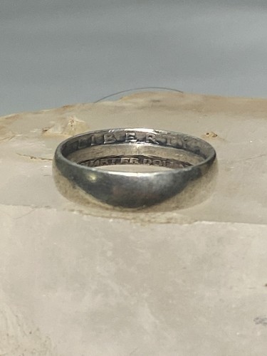 Quarter Dollar ring 1934 trench art band Liberty United States sterling silver w