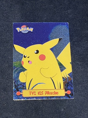 Pokemon #25 Pikachu (Topps Series 1 TV2) Holo Foil Blue Logo