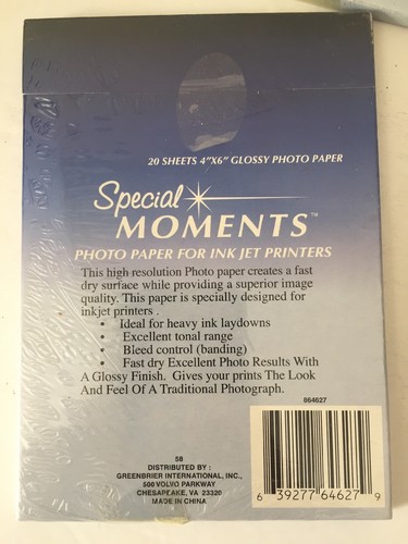 Glossy Special Moments Photo Paper 20 Sheets 4 x 6 Inch Lot Of 3 One Free