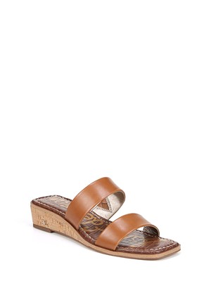 

SAM EDELMAN Женские коричневые кожаные сандалии без шнуровки Vena на танкетке Demi 8,5 M, Коричневый, H8239L2