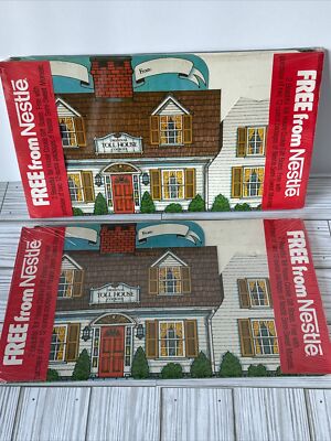 TWO - 2 Sets Vintage Nestle Toll House Cookie gift boxes Promotional Christmas