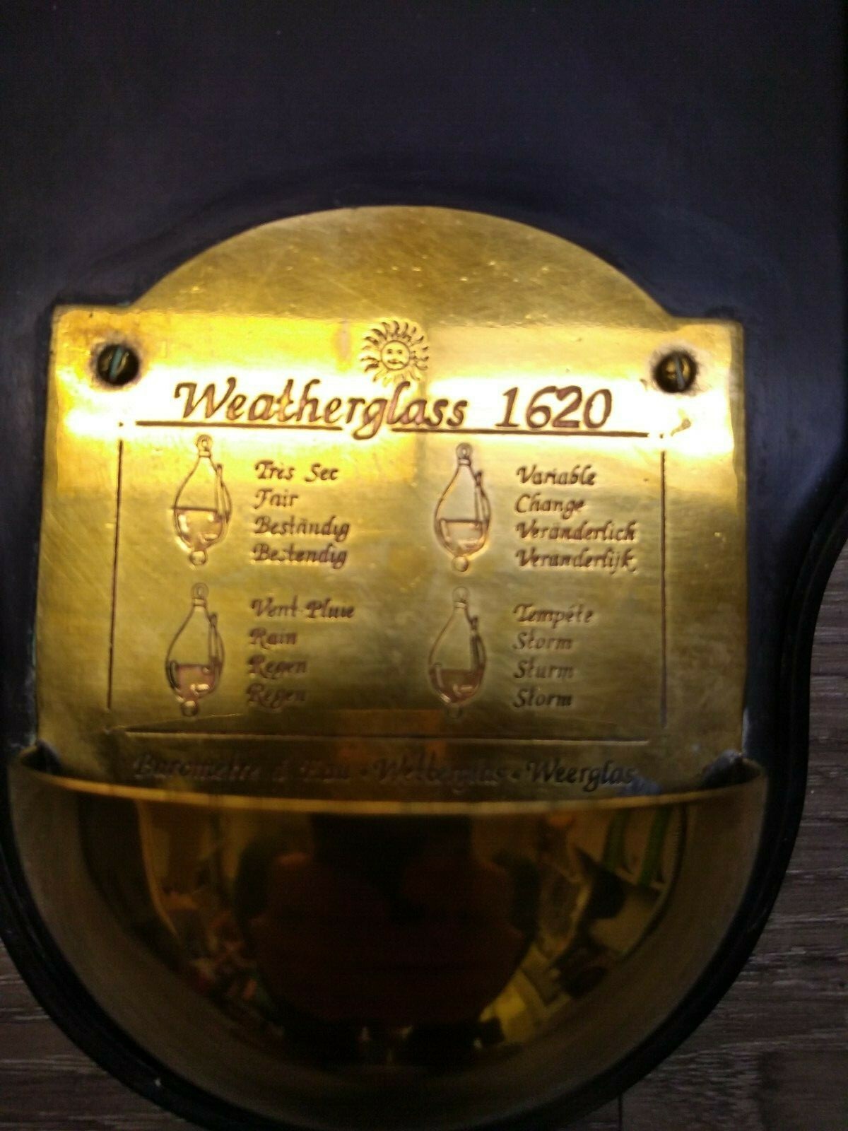 Weather Storm Glass Wooden Wall Plaque Barometer Instrument Nautical Decor