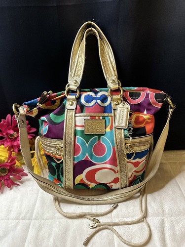 coach poppy バッグ マルチカラー coach poppy Shoulder Bag Multicolor Silver Leather | eBay