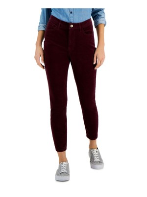 

TOMMY HILFIGER Женские бордовые вельветовые узкие брюки до щиколотки на молнии, Burgundy, J2XK6561