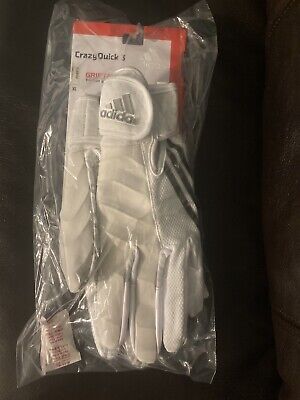 Adidas CrazyQuick 3  Padded WR/RB Pro Stock Football Gloves Extra Large XL White