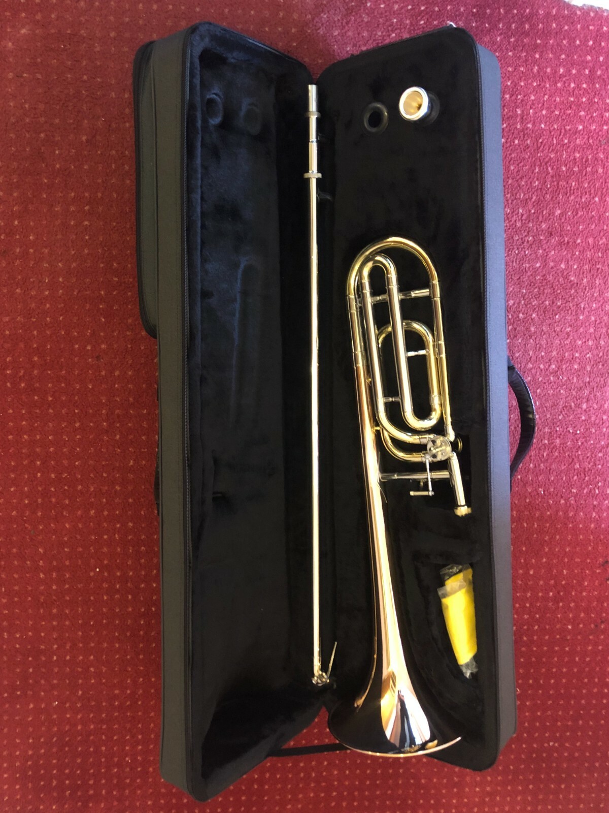 B flat and F Medium Bore Trombone in Lacquer complete with case and