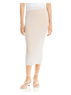 

ANINE BING Женская бежевая строгая юбка-карандаш миди в рубчик  XS, Бежевый