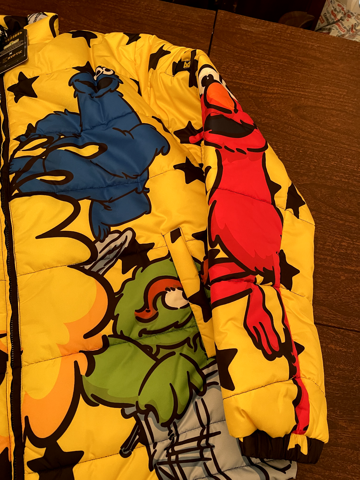 Pre-owned Sesame Street 3x Xxxl  Dekryptic Puffer Jacket Coat Elmo Bert Cookie Grover 3 In Multicolor