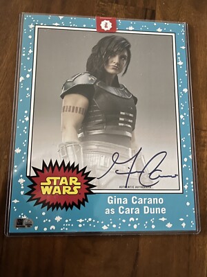 CARA DUNE Topps Star Wars 8x10 Card 2 Of 10. VERY RARE Hard Signed