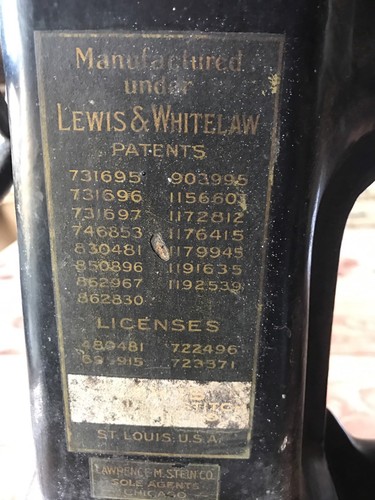 LEWIS Industrial Sewing Machine Vintage Cast Iron Lewis Whitelaw Repair Restore