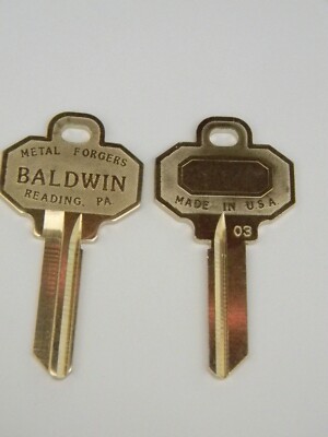 2 Brand New UNCUT BALDWIN 6 PIN KEY BLANKS Model BAL8336.152 (2 Keys Total)