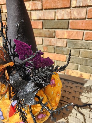 Halloween Pumpkin With Witches Hat 