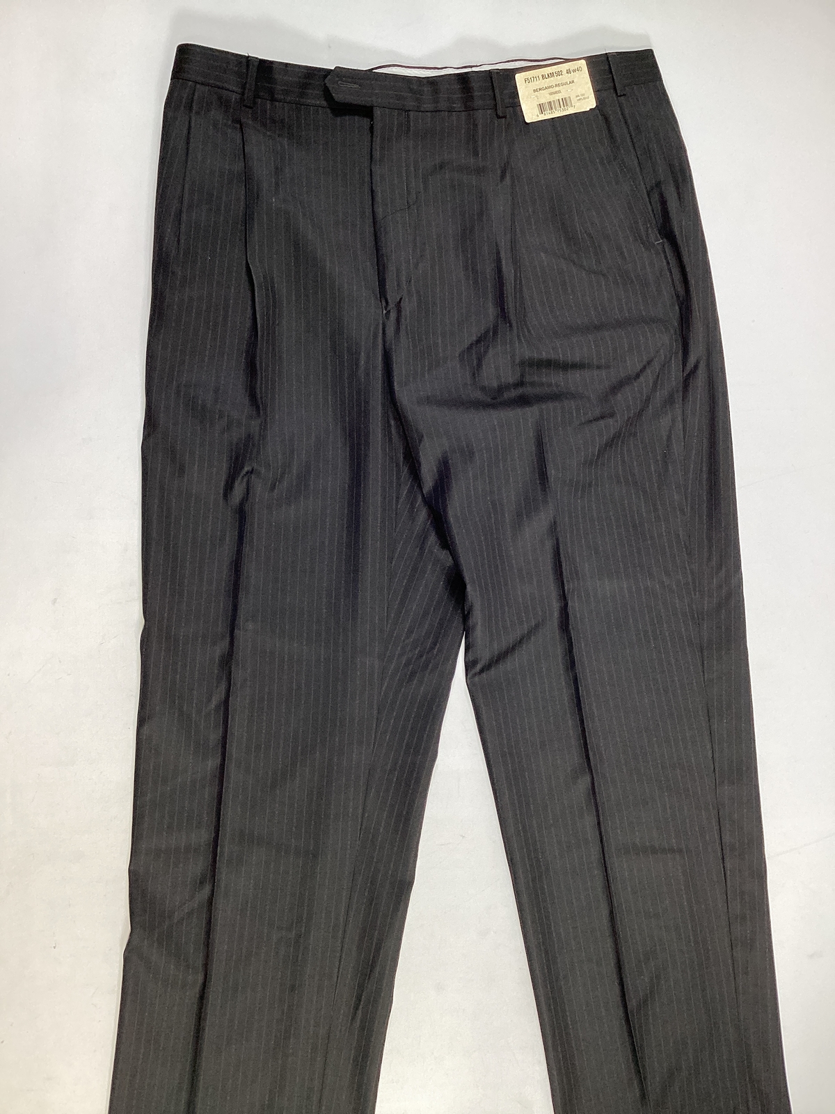 Mens Bergamo Black Wool Pants Size 40W NEW