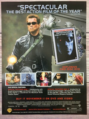 Terminator 3 Rise of the Machines DVD Ad Print Art Poster Arnold Schwarzenegger