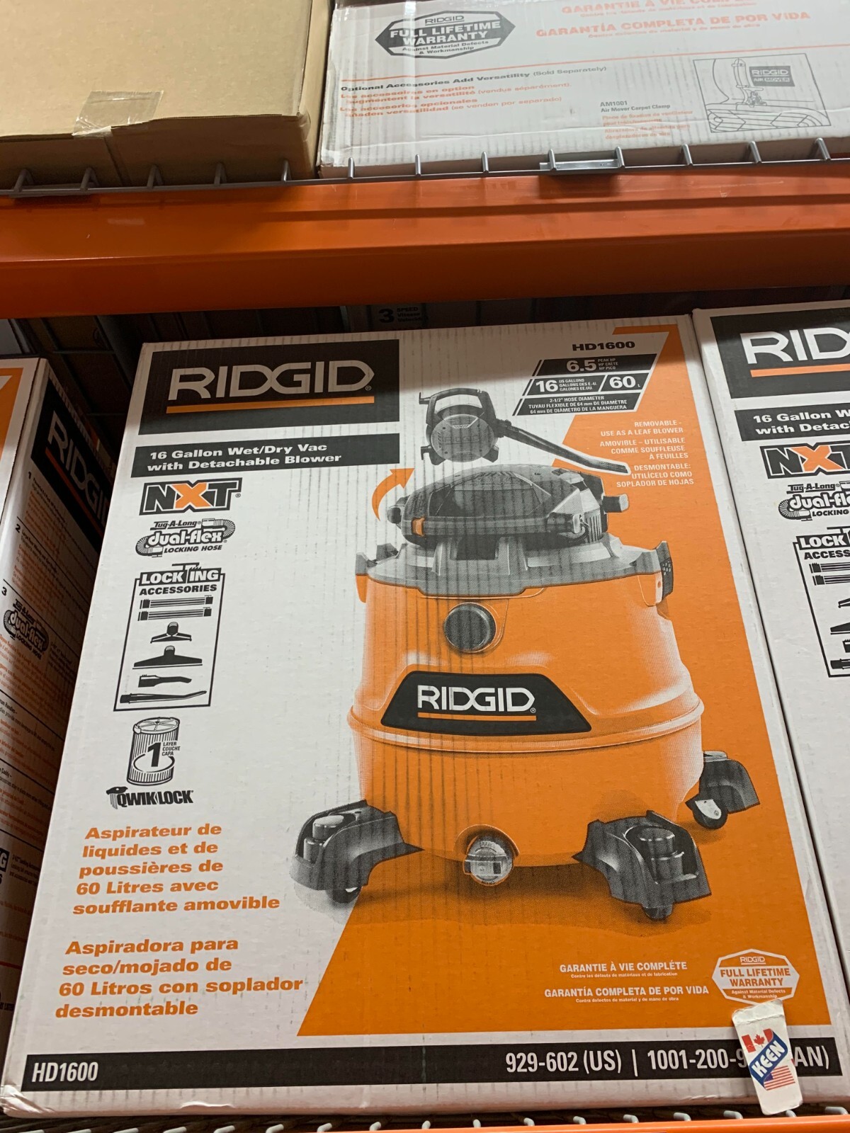 ◇Primaute◇ VINTAGE DOT RIDGID CANADA 60L (16 Gal.) 6.5 Peak Wet Dry Vacuum with