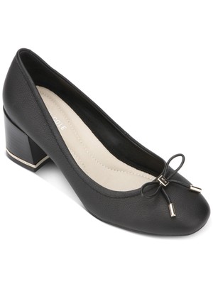 

KENNETH COLE NEW YORK Женские кожаные туфли-лодочки Black Balance с квадратным носком без шнуровки, Черный, KLS0107LE