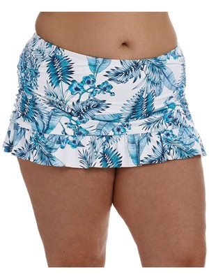 

LA BLANCA Женская юбка для плавания цвета морской волны с принтом пальм Tranquility Palm Swimskirt, Aqua