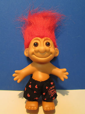 VALENTINE I LOVE YOUR BUNS BOY IN BOXER SHORTS -  5'' Russ Troll Doll - NEW