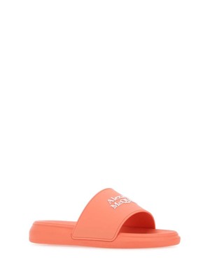 

ALEXANDER MCQUEEN Женские розовые сандалии без шнуровки на танкетке с платформой и носком 1 дюйм 39,5, Розовый, 666983W4RF0