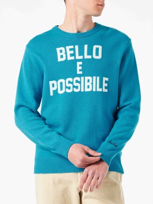 MC2 Saint Barth Man Sweater With Bello E Possibile Print